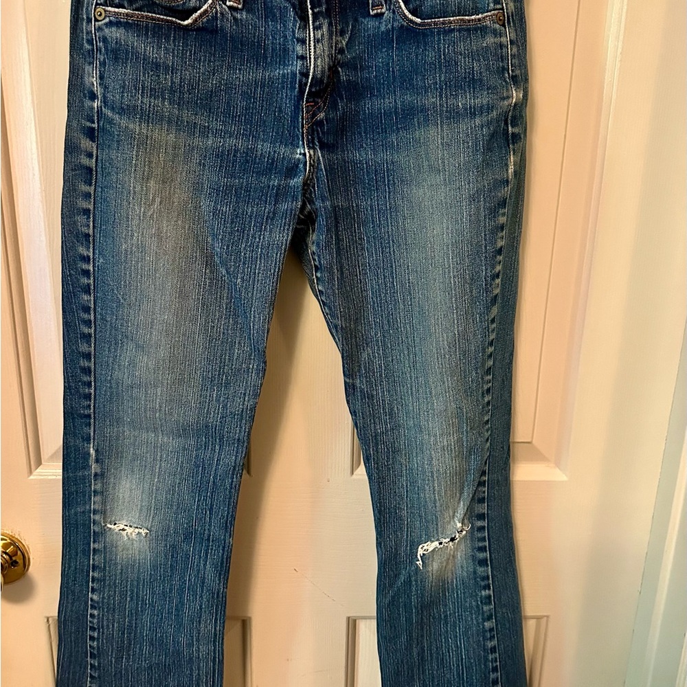 Levi's Blue Bootcut Jeans with Faded Distressing
